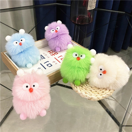 IELGY Cute cartoon little monster plush doll bag pendant