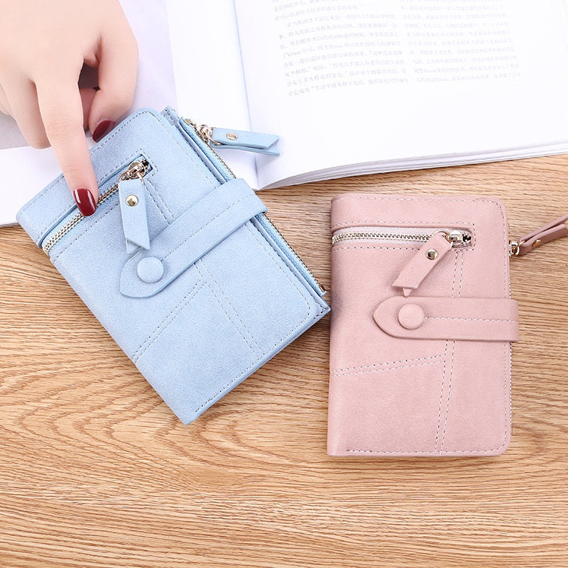 IELGY Women's short wallet small fresh multifunctional folding