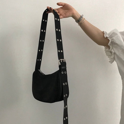 IELGY Korean leisure backpack simple bag female Black Messenger Bag