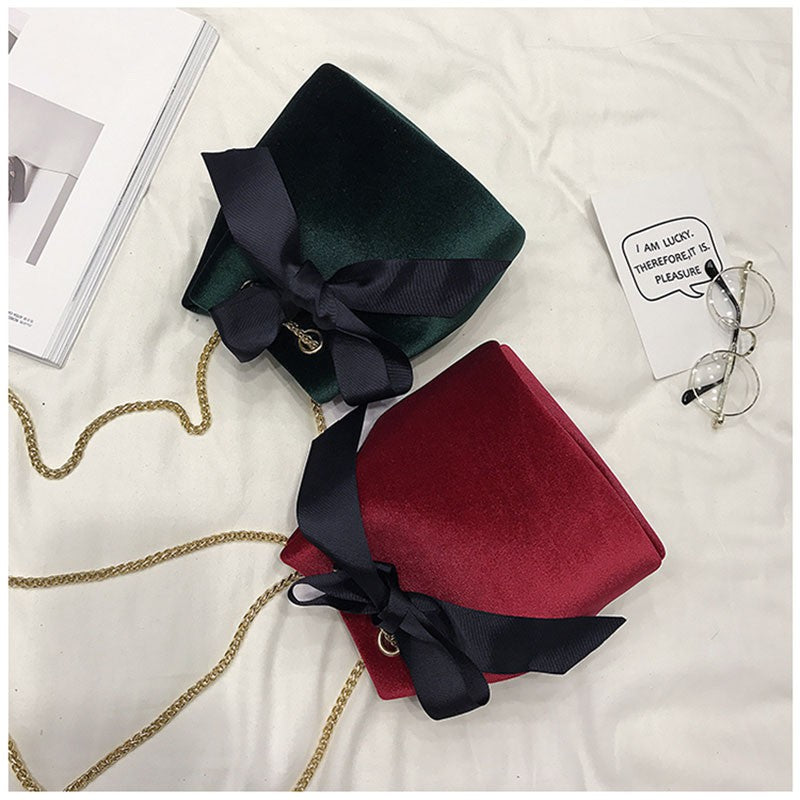 Korean version of the retro bucket bag chain shoulder bag female
