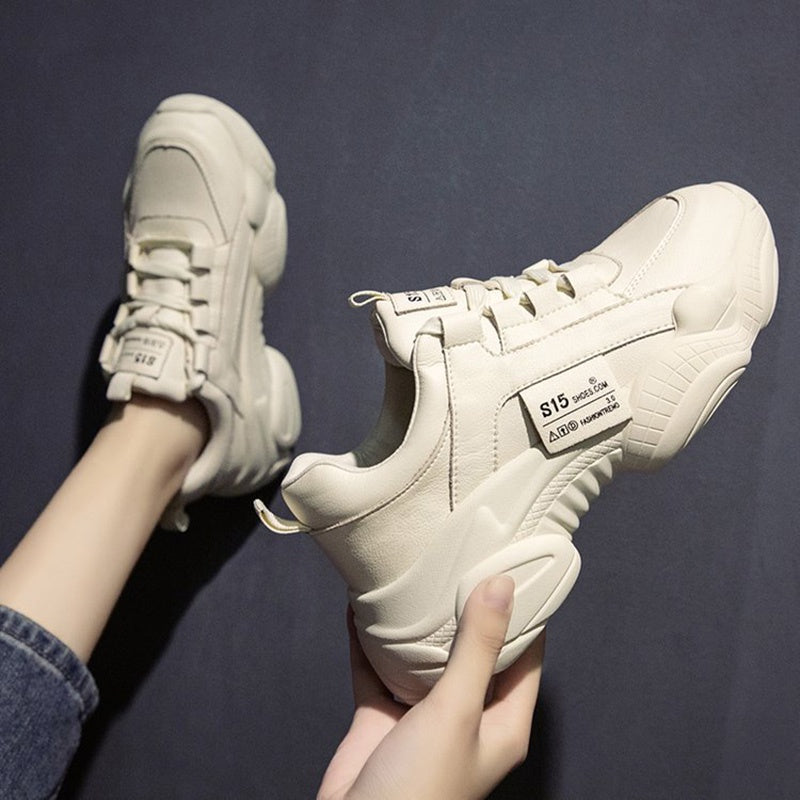 IELGY Fashion Harajuku White Platform Sneakers