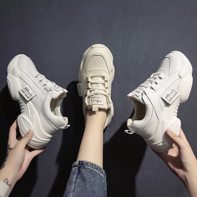 IELGY Fashion Harajuku White Platform Sneakers