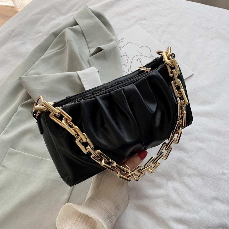 IELGY  Fold chain small bag women fashion single shoulder bag Korean version oblique satchel