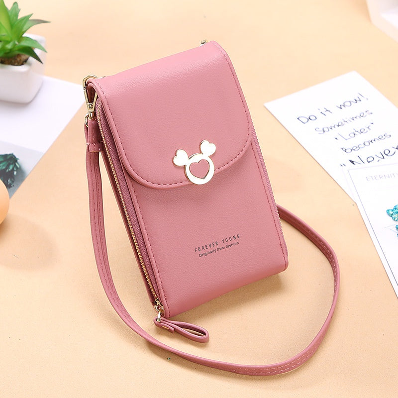 IELGY Korean mobile phone bag ladies messenger bag PU fashion multi-purpose coin purse