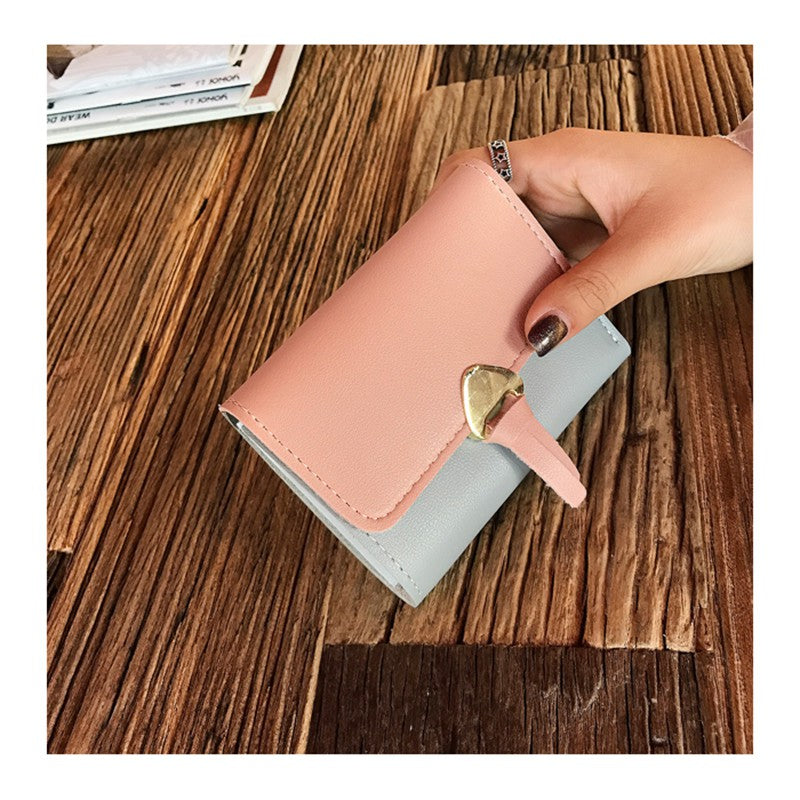 Women's wallet short section Korean version of the small fresh and lovely purse