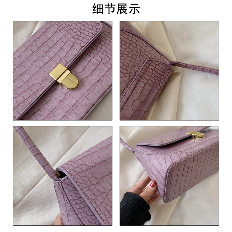 IELGY Crocodile stick underarm bag for women