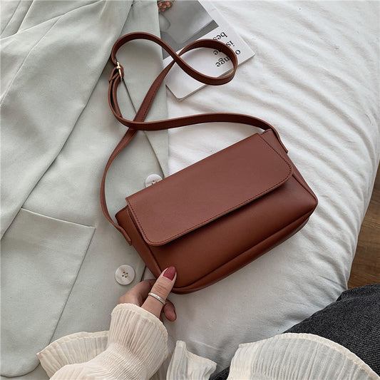 IELGY Solid color Casual All-match All-match Women's bag Trendy Black One shoulder Korean version Crossbody
