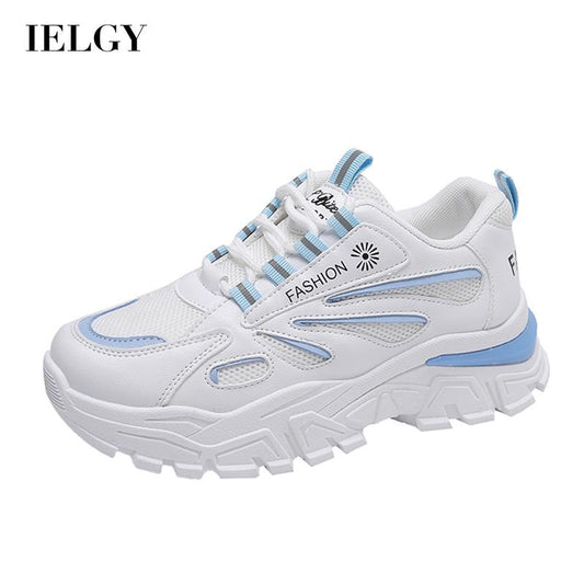 IELGY Fashionable Breathable Trendy Korean Round Toe Lace-up Sports Women's Shoes
