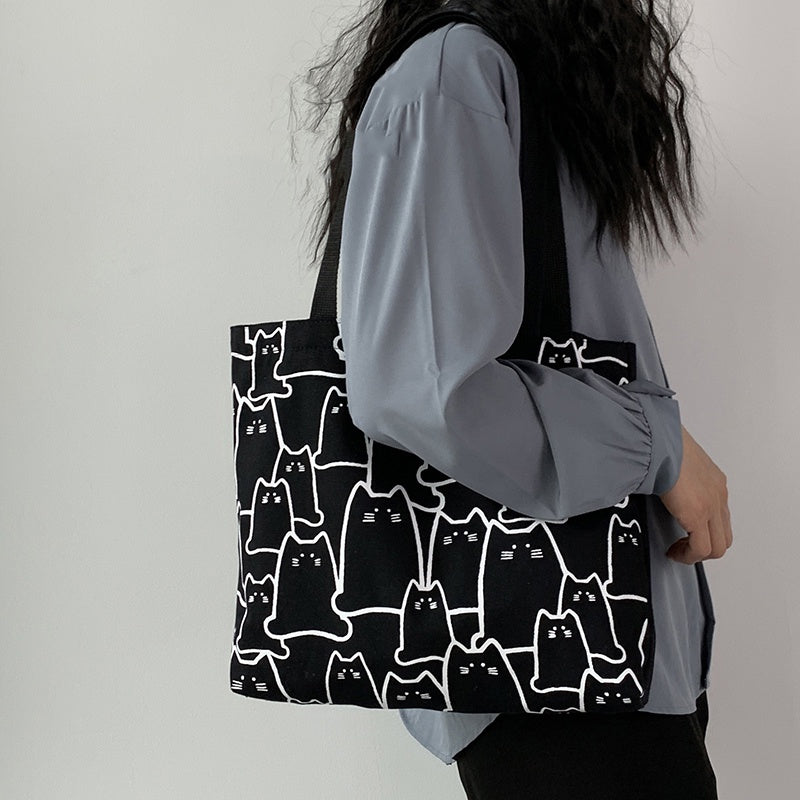 IELGY Japanese Korean style large-capacity simple portable canvas bag