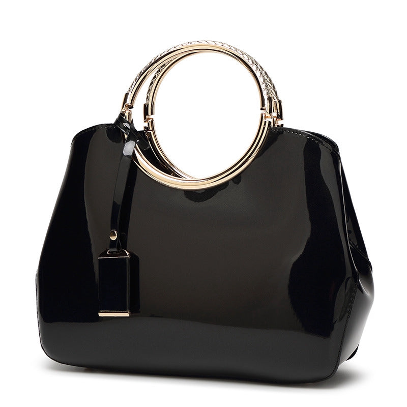 IELGY Patent leather bag shoulder bag, European and American style, bright face handbag