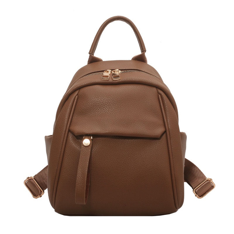 IELGY Soft Leather Ladies Backpack Fashion Art Travel Small Backpack
