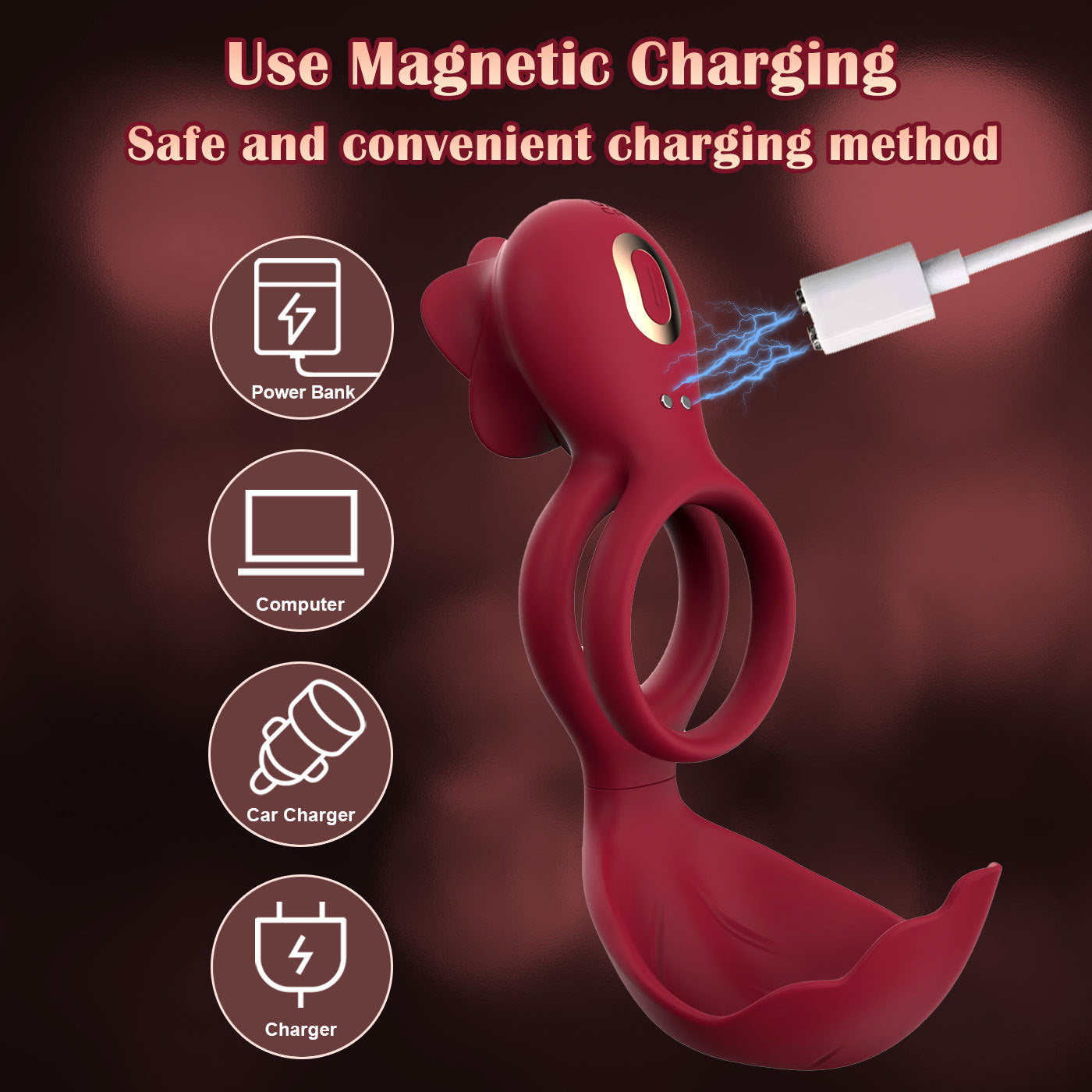 YOUTHAV New style male and female homosexual couple resonance rose lock sperm ring clamp vibration device used for lock sperm delay ring