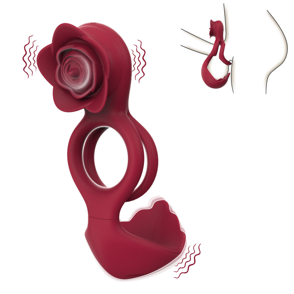 YOUTHAV New style male and female homosexual couple resonance rose lock sperm ring clamp vibration device used for lock sperm delay ring