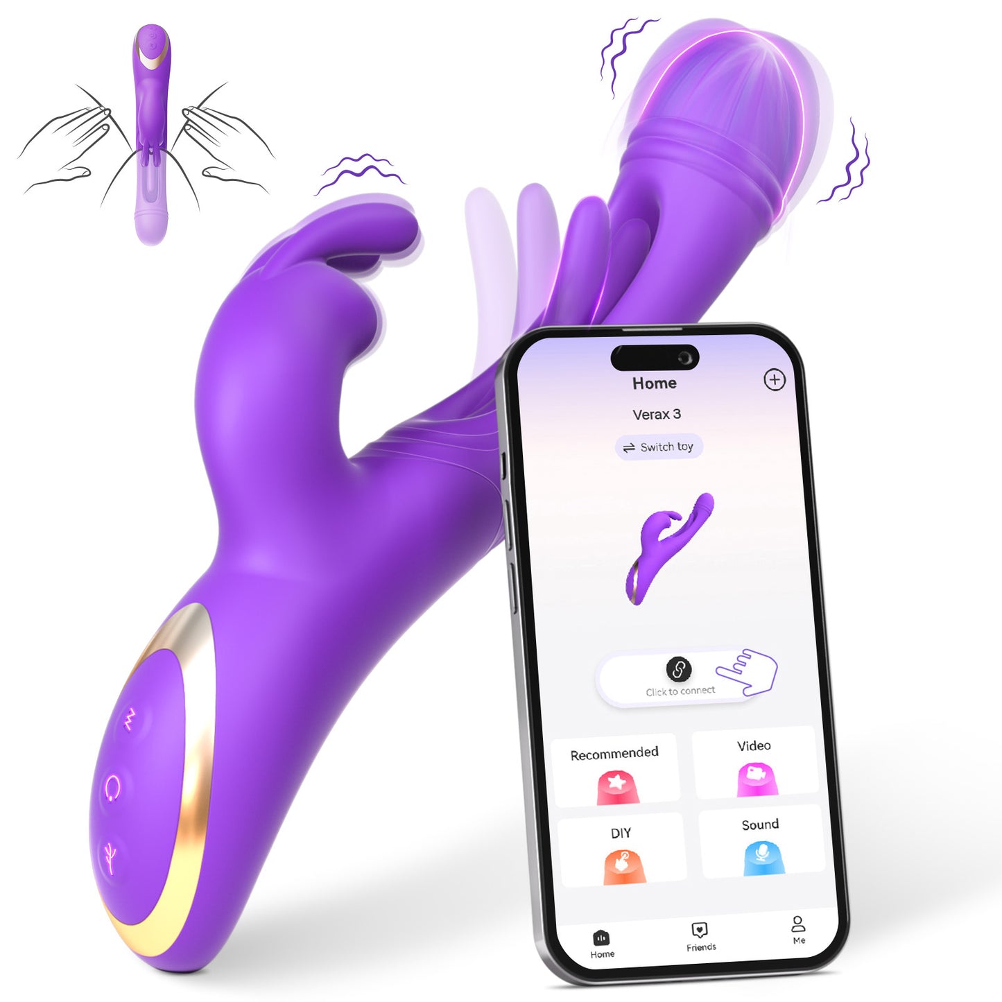YOUTHAV Adult Products  Masturbation APP Vibrator Slaps Tongue Licki