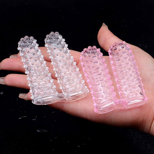 YOUTHAV Crystal wolf tooth double finger scratching set couples sex flirting thorny finger sets adult toys fun sex products