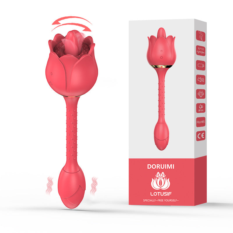 YOUTHAV Lotus vibration stimulation G-spot curved tube silicone fun jumping egg motor 12 frequency super strong vibration teasing tongue licking jumping egg