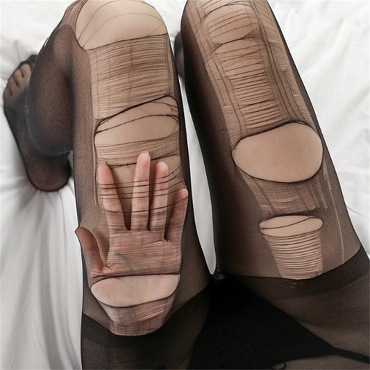 YOUTHAV Tempting tear socks ultra-thin transparent tearable nylon work disposable sexy stockings sexy hand-torn pantyhose women