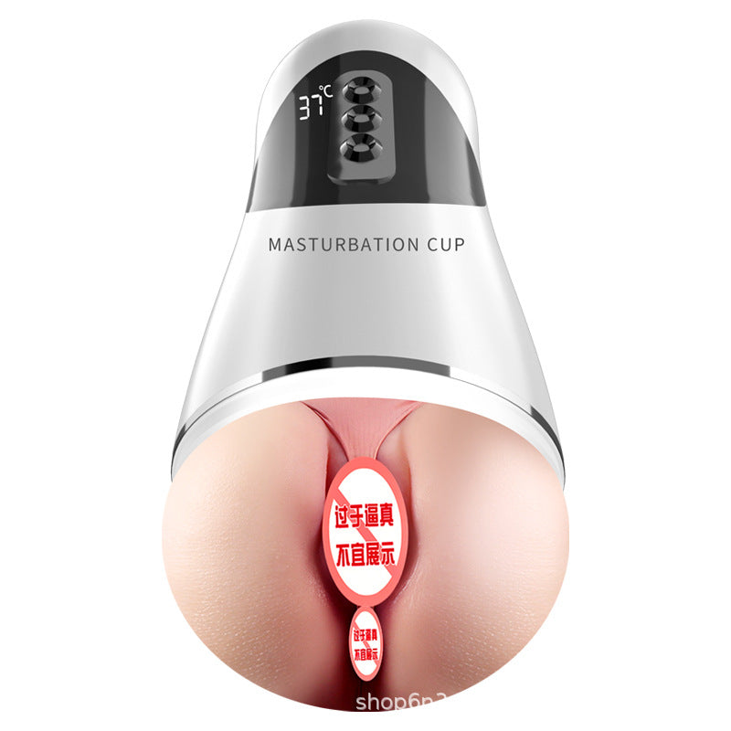 YOUTHAV Electric aircraft cup for men with vibration, pronunciation, clamp and suction, simulation channel masturbator, adult products