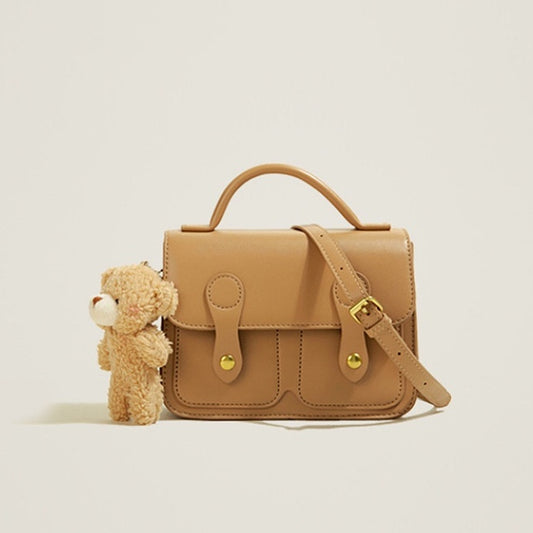 IELGY Fashion Retro Lady Bear Pendant All-match Messenger Bag