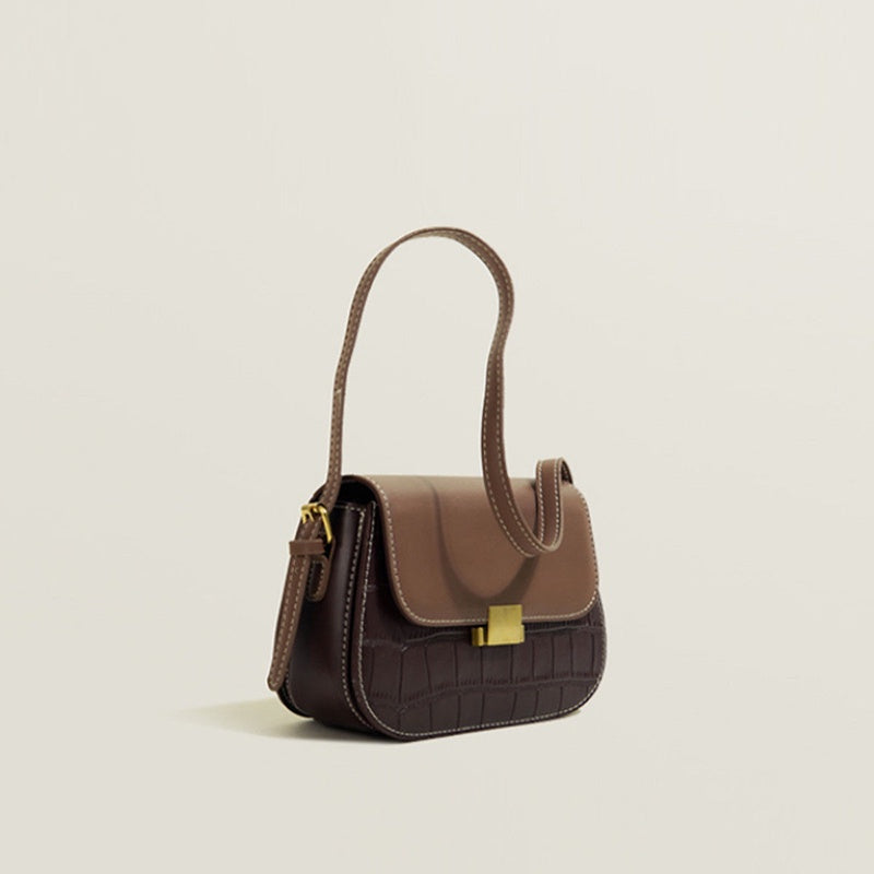IELGY color matching shoulder strap adjustable ladies retro high-end crossbody bag