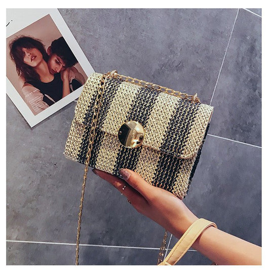Straw gilding small square shoulder bag handbags
