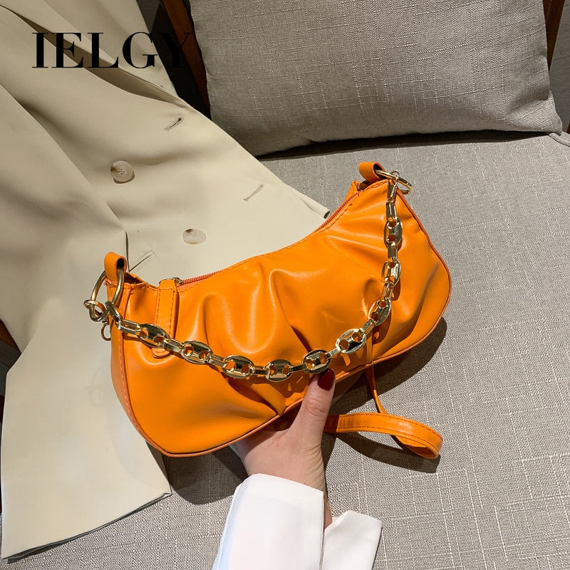 IELGY small bag fashion female bag simple one shoulder armpit bag summer wild ins messenger bag