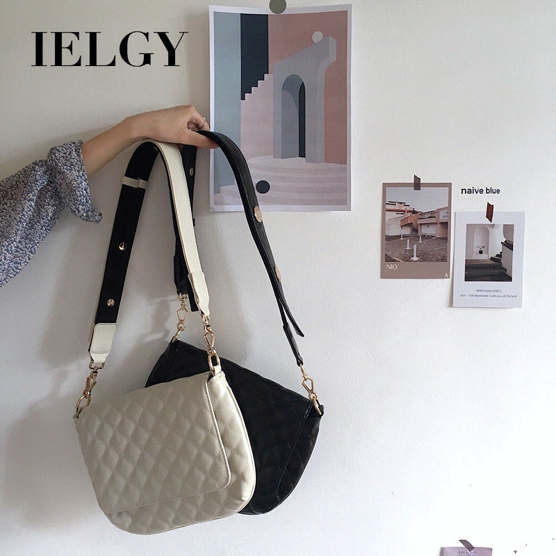 IELGY Fashion women bag wide shoulder strap hundred set one-shoulder slanted women's bag tide
