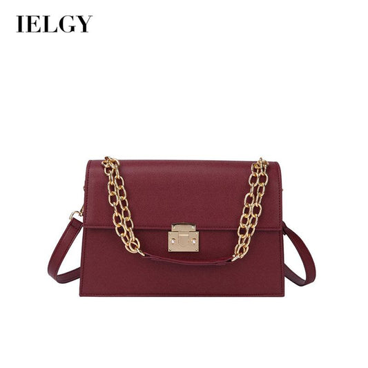 IELGY Women's bag one-shoulder all-match large capacity Korean version stylish simple square chain crossbody