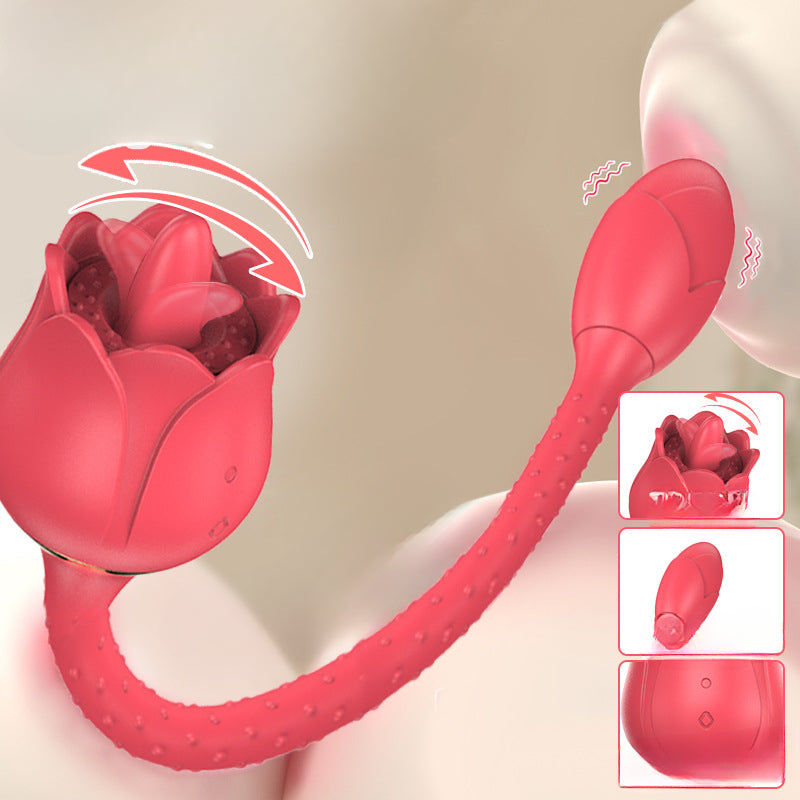 YOUTHAV Lotus vibration stimulation G-spot curved tube silicone fun jumping egg motor 12 frequency super strong vibration teasing tongue licking jumping egg