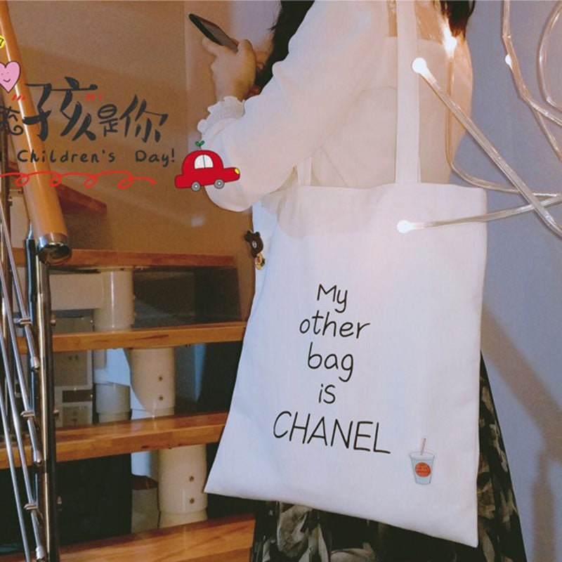 Small fresh canvas bag street canvas bag female handbag