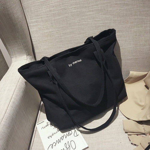 Ielgy large capacity canvas bag women 2020 new Korean version spring and summer Canvas Tote Bag portable simple one shoulder bag trend