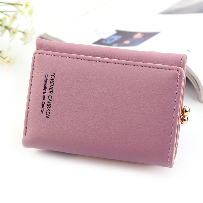 IELGY short wallet ladies small wallet Korean coin purse multi-card personalized leather bag women