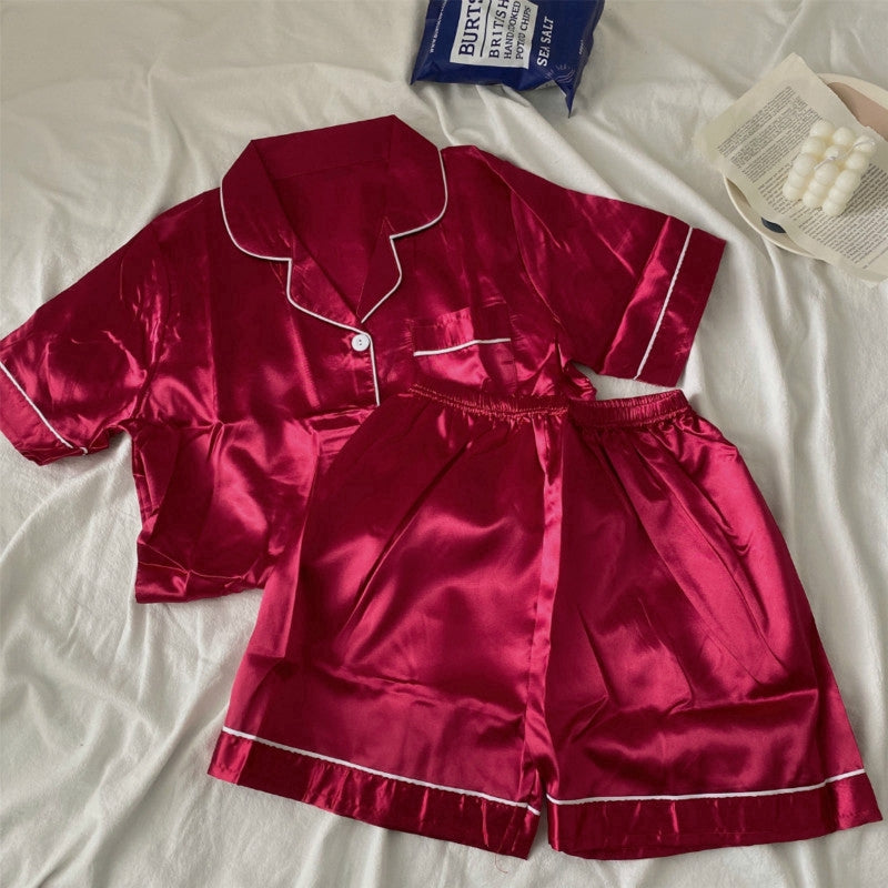 IELGY Summer ice silk exotic pajamas set