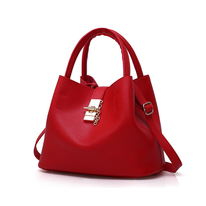 IELGY elegant pu leather fashion bucket messenger bag women
