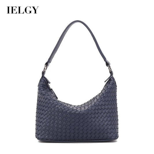 IELGY Women's bag One-shoulder Single Purple PU Woven All-match Soft surface Portable