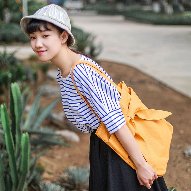 IELGY Canvas Bags Vintage Art Bags Big Bows
