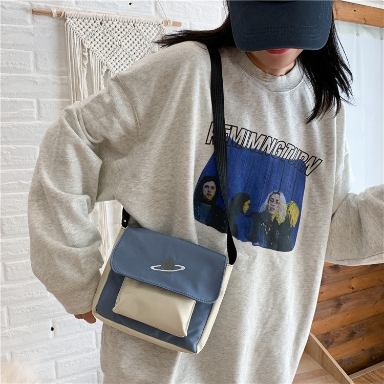 IELGY Spot new solid color street canvas shoulder bag