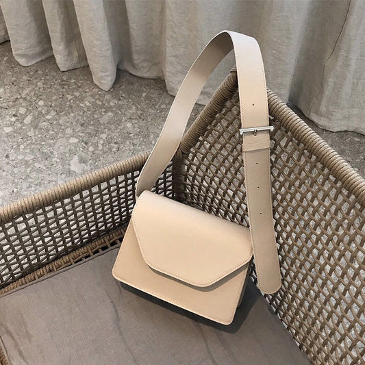 New fashion pu wide shoulder strap messenger bag