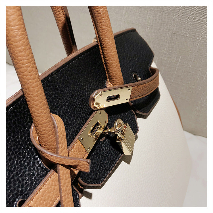 IELGY versatile large capacity portable litchi pattern one shoulder platinum Women's messenger bag casual fashion