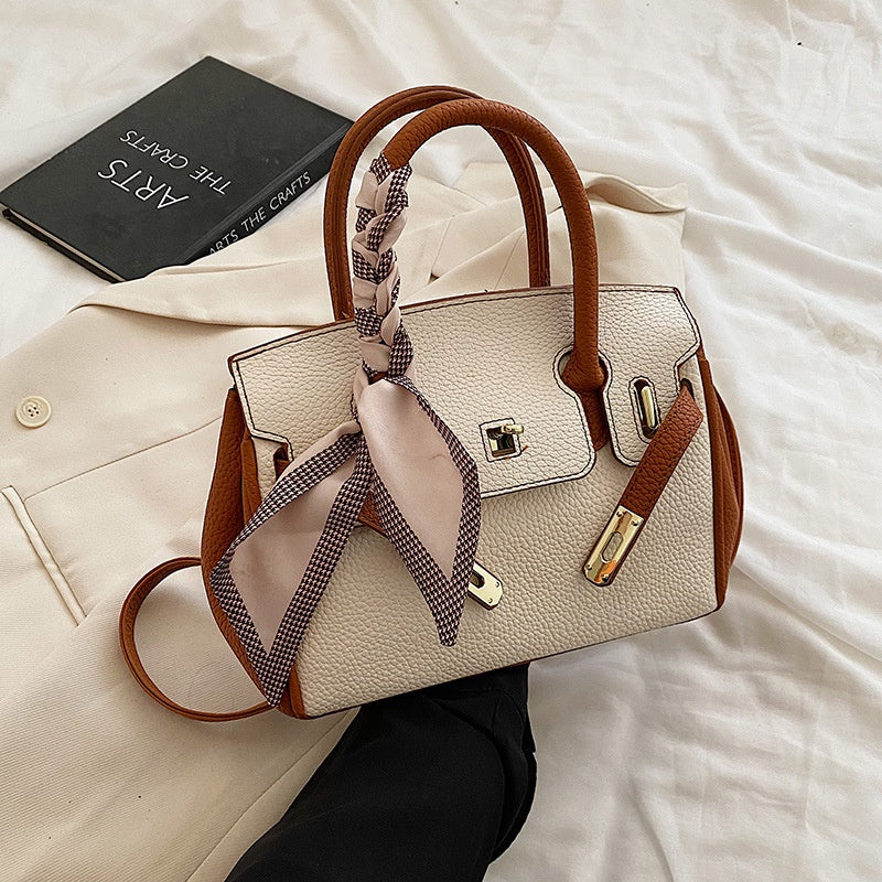 IELGY women's elegant silk scarf decorated high-quality texture messenger bag