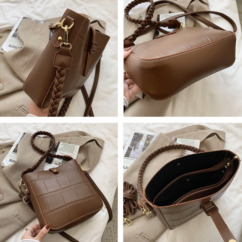 IELGY Fashion Ladies Large-capacity Korean Style Diagonal Bag Soft Leather Belt Buckle