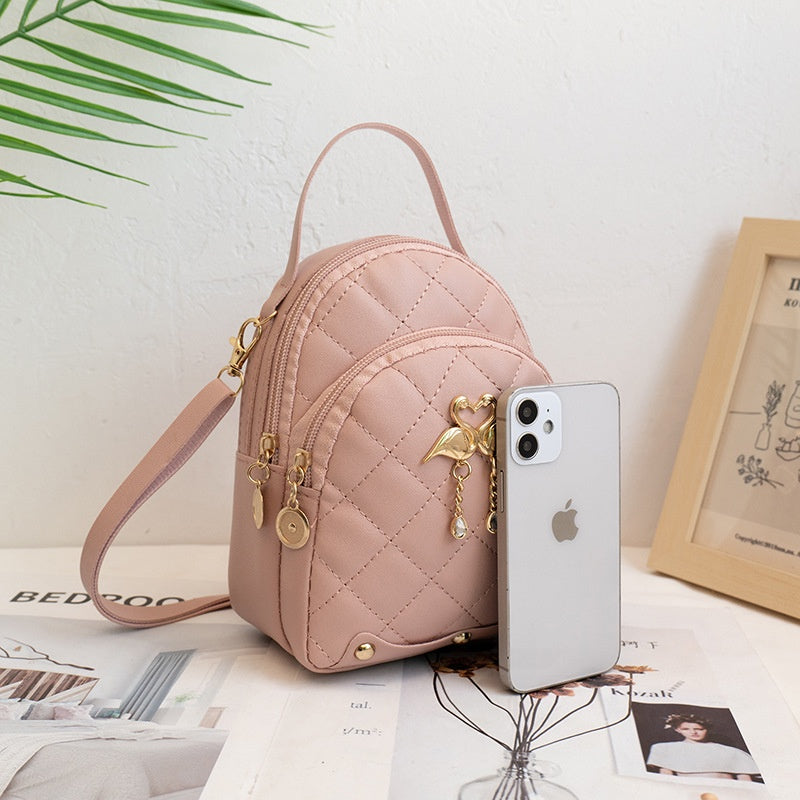 IELGY women's fashion rhombus mini backpack