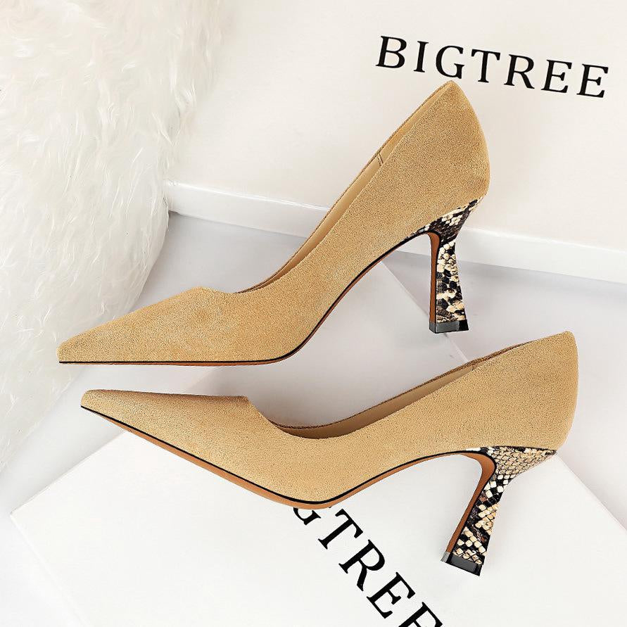 IELGY IELGY Simple high heel women fashion 7.5cm leopard print with color suede pumps