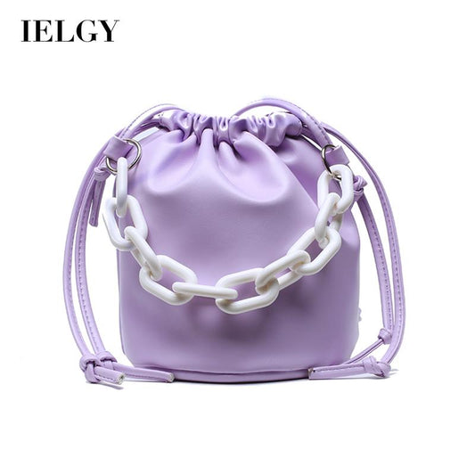 IELGY Women's bag popular solid color simple bucket bag all-match one shoulder Crossbody Western style casual