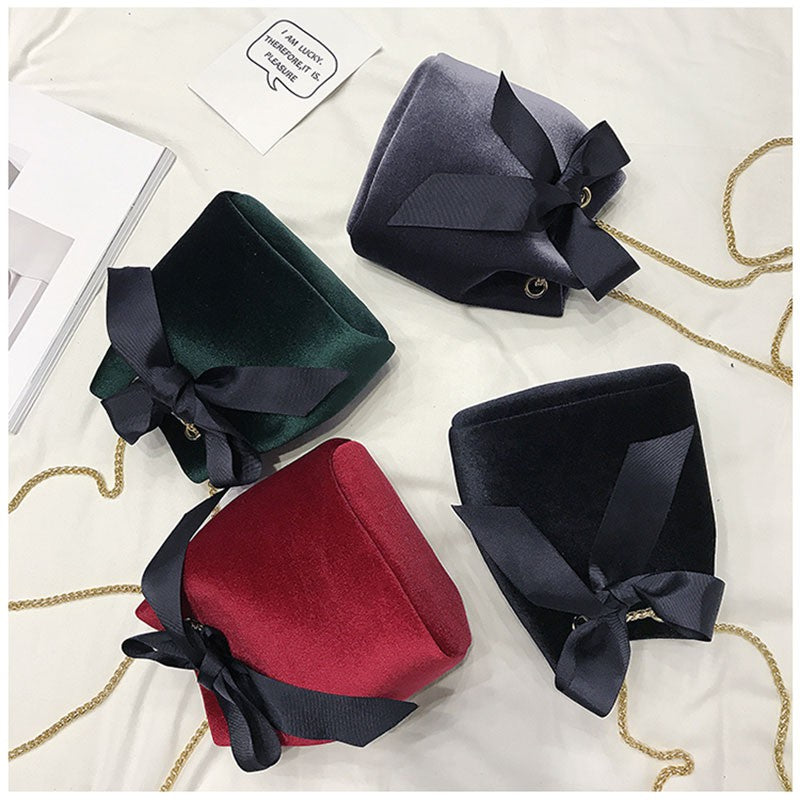 Korean version of the retro bucket bag chain shoulder bag female