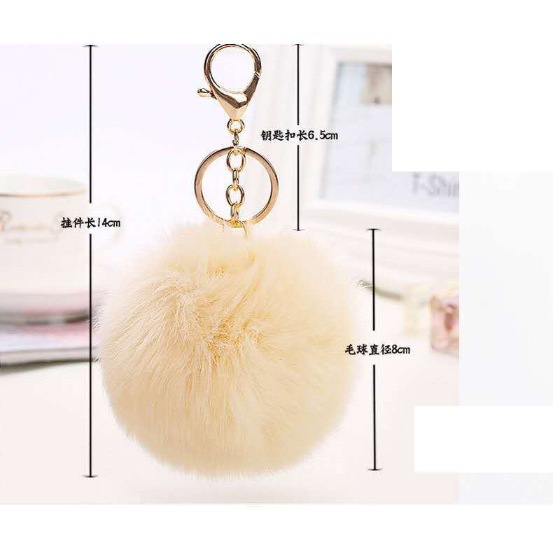 8CM imitation rabbit fur ball key ring
