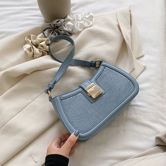 IELGY Crocodile pattern French niche Korean fashion plaid casual all-match handbag