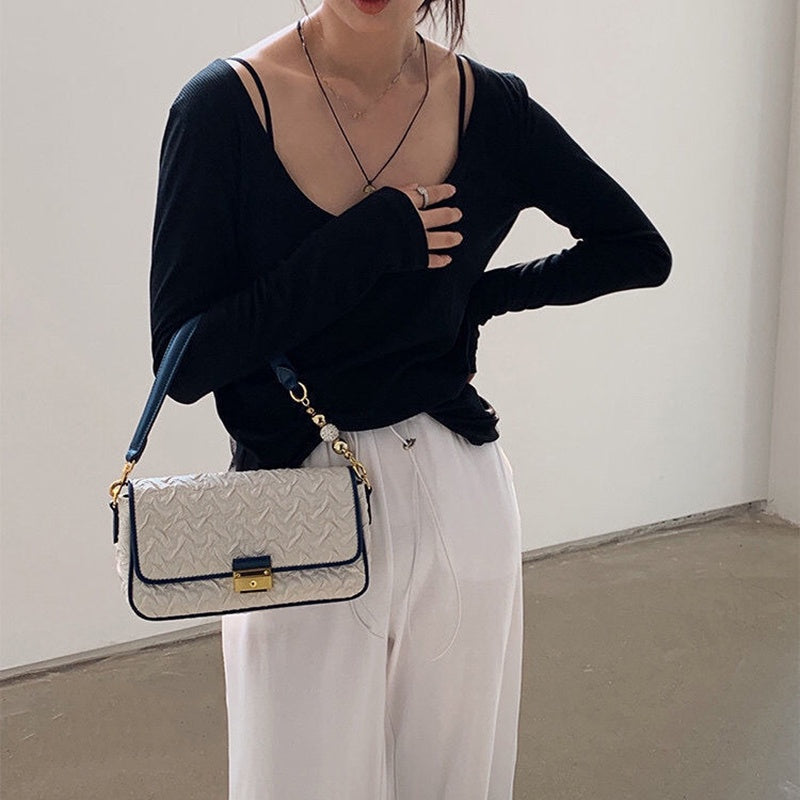 IELGY transfer beads fashion one-shoulder women's bag color matching comfortable fabric