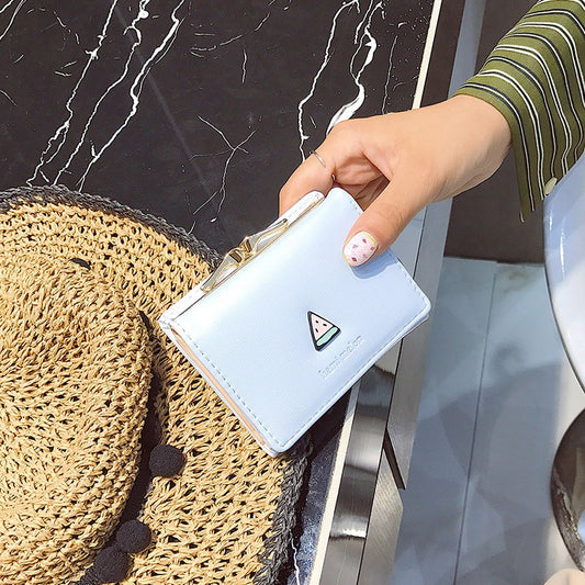 Mini wallet new female short paragraph folding space space change bit
