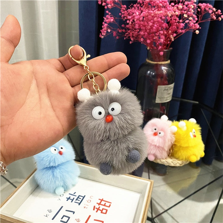 IELGY Cute cartoon little monster plush doll bag pendant